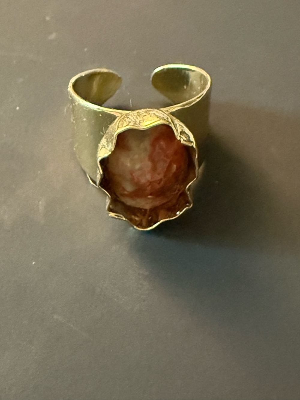 Sorrelli Gold-Tone Adjustable Ring with Pink Center Stone